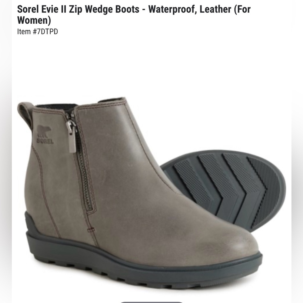 SOREL Evie II zip Chelsea bootie 8 Grey